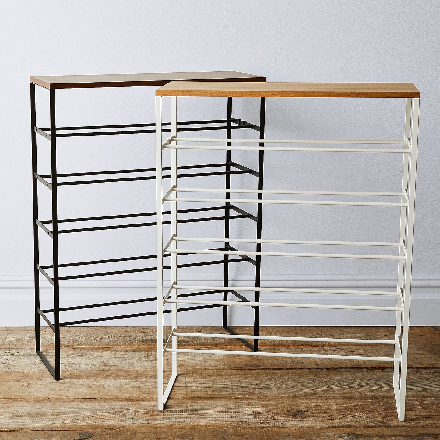 Steel & Wood 6-Tier Shoe Rack