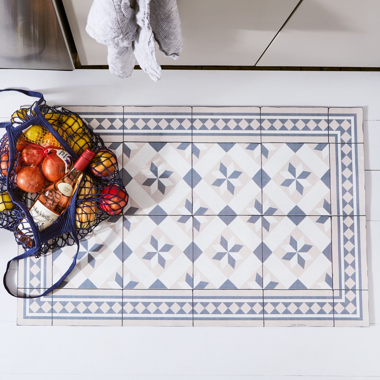 Mediterranean Vinyl Kitchen Floor Mats & Runners