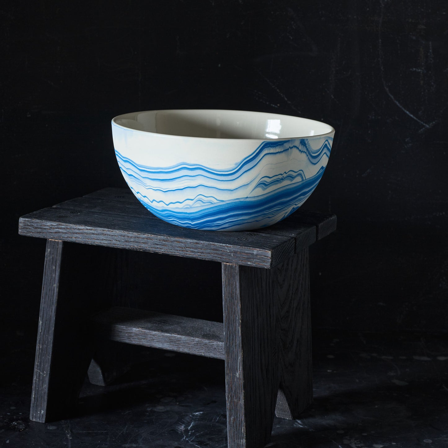 Handmade Marbled Porcelain Serving Bowls by Andrew Molleur