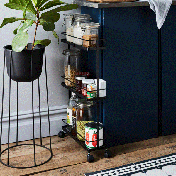 Fit-Anywhere Steel Narrow Rolling Storage Cart