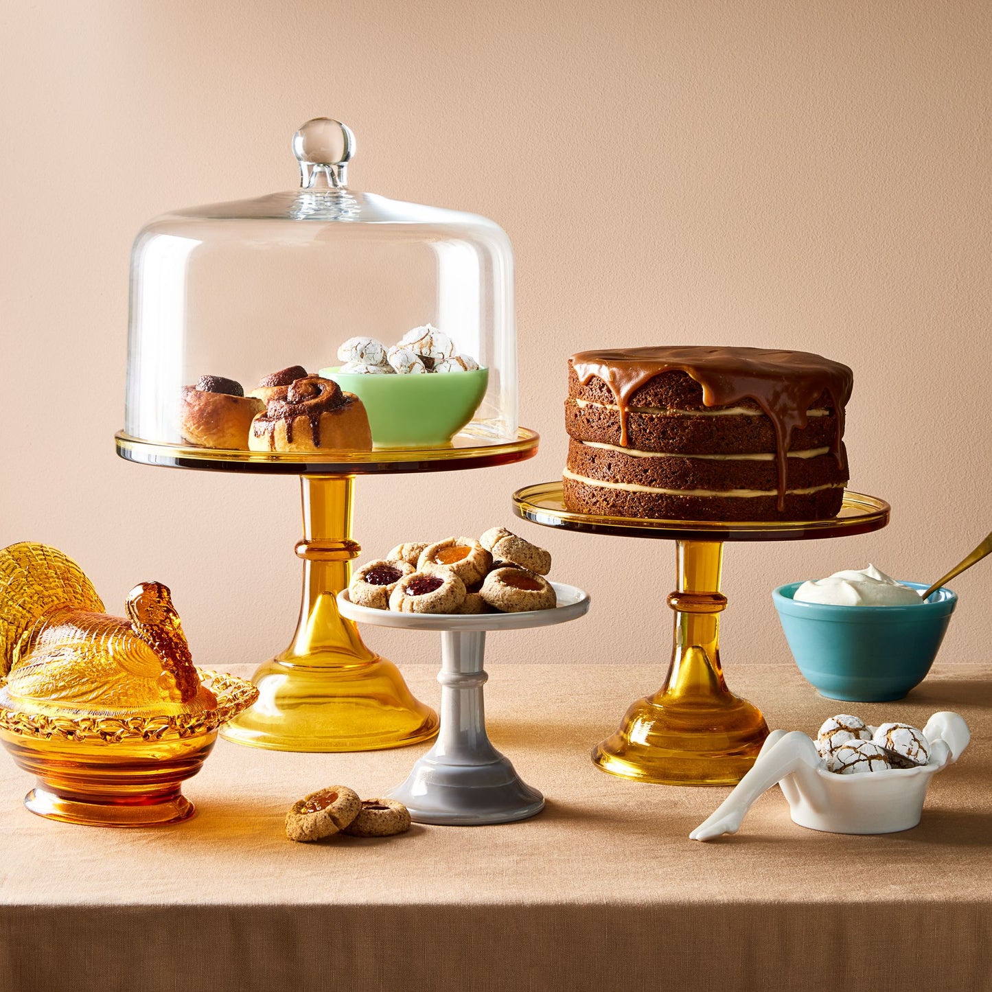 Mosser Colored Glass Cake Stand