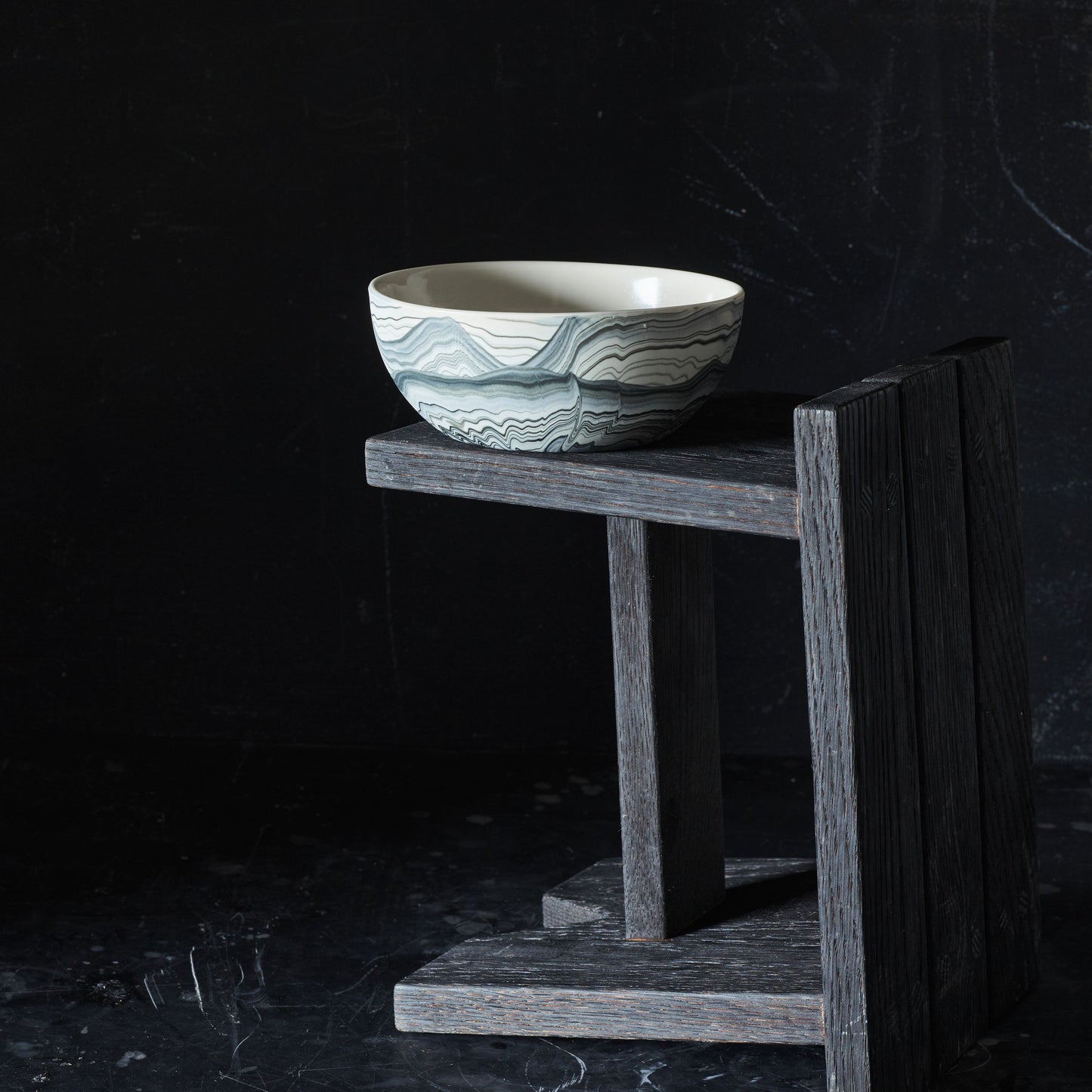 Handmade Marbled Porcelain Serving Bowls by Andrew Molleur