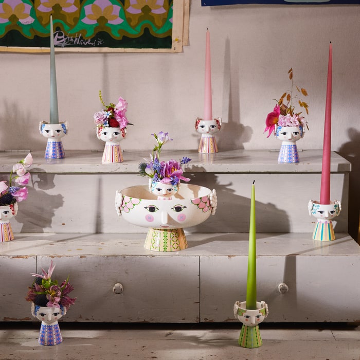 Bjørn Wiinblad Eva Bowl on Stand, Soft Pink