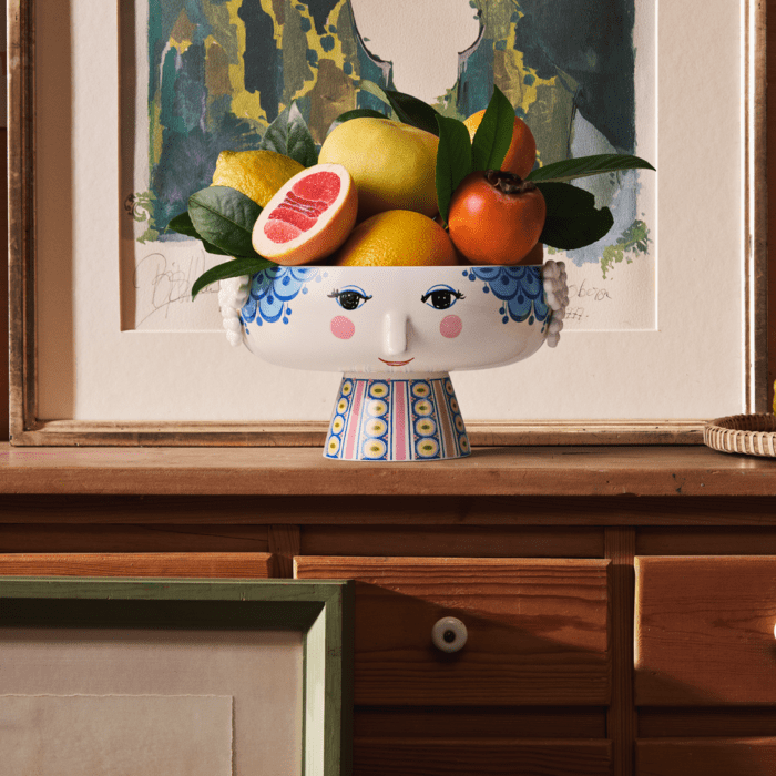 Bjørn Wiinblad Eva Bowl on Stand, Blue