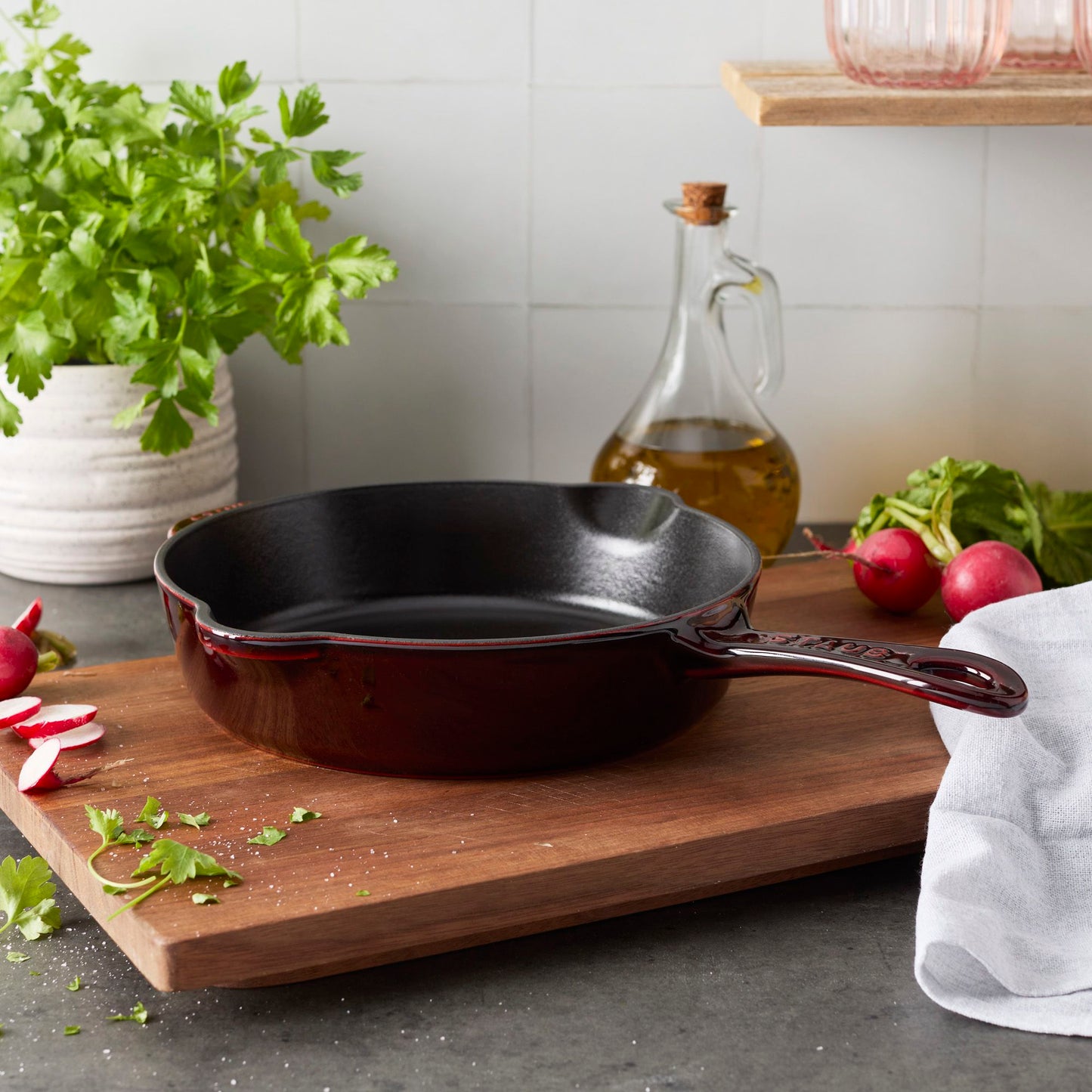 Staub Enameled Cast-Iron Deep Fry Pan, 8.5"