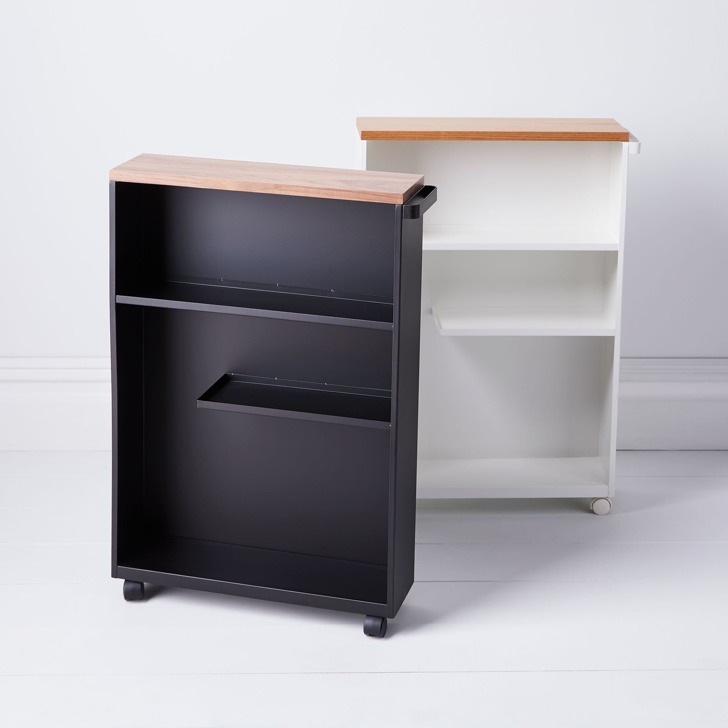 Wood & Steel Narrow Storage Cabinet