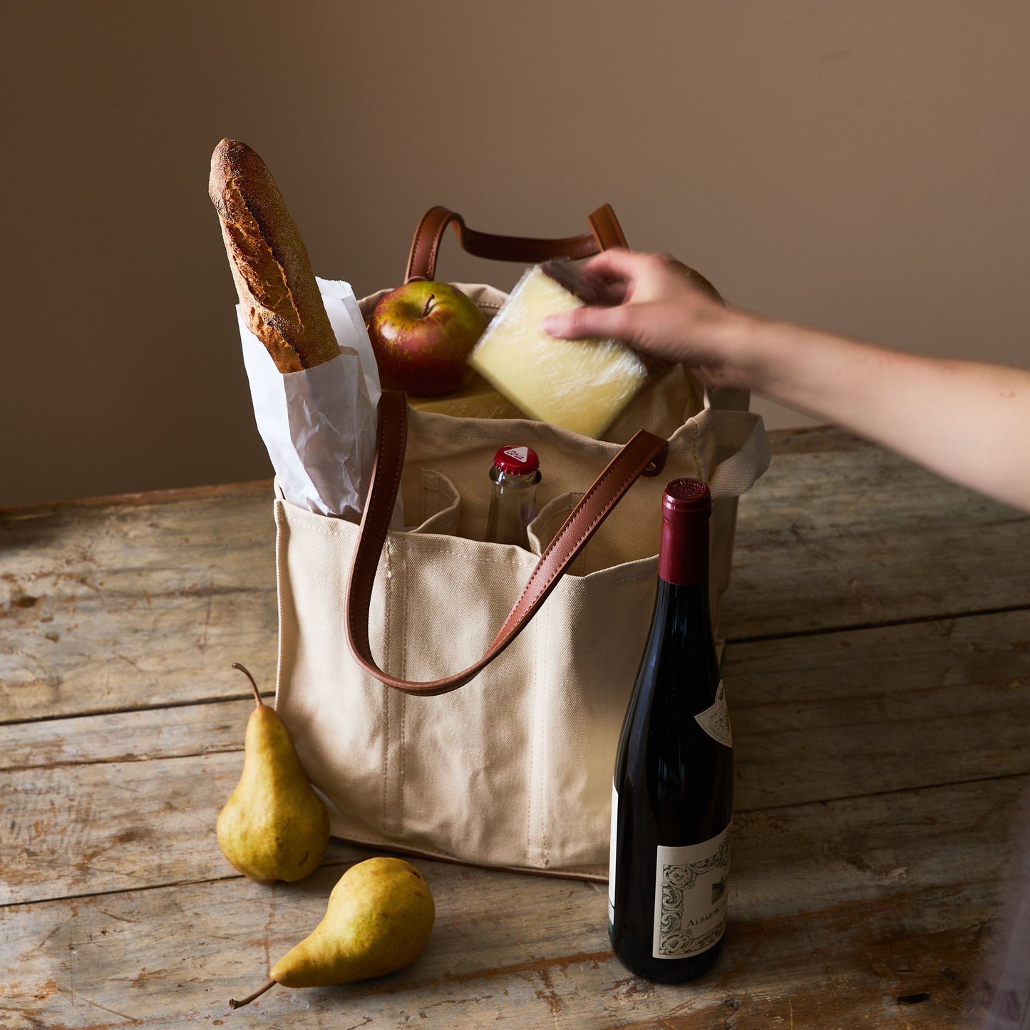 Multi-Pocket Canvas Market Tote