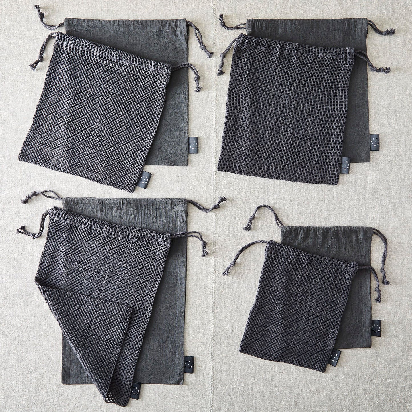 Five Two Organic Cotton Reusable Produce Bags, Set of 8