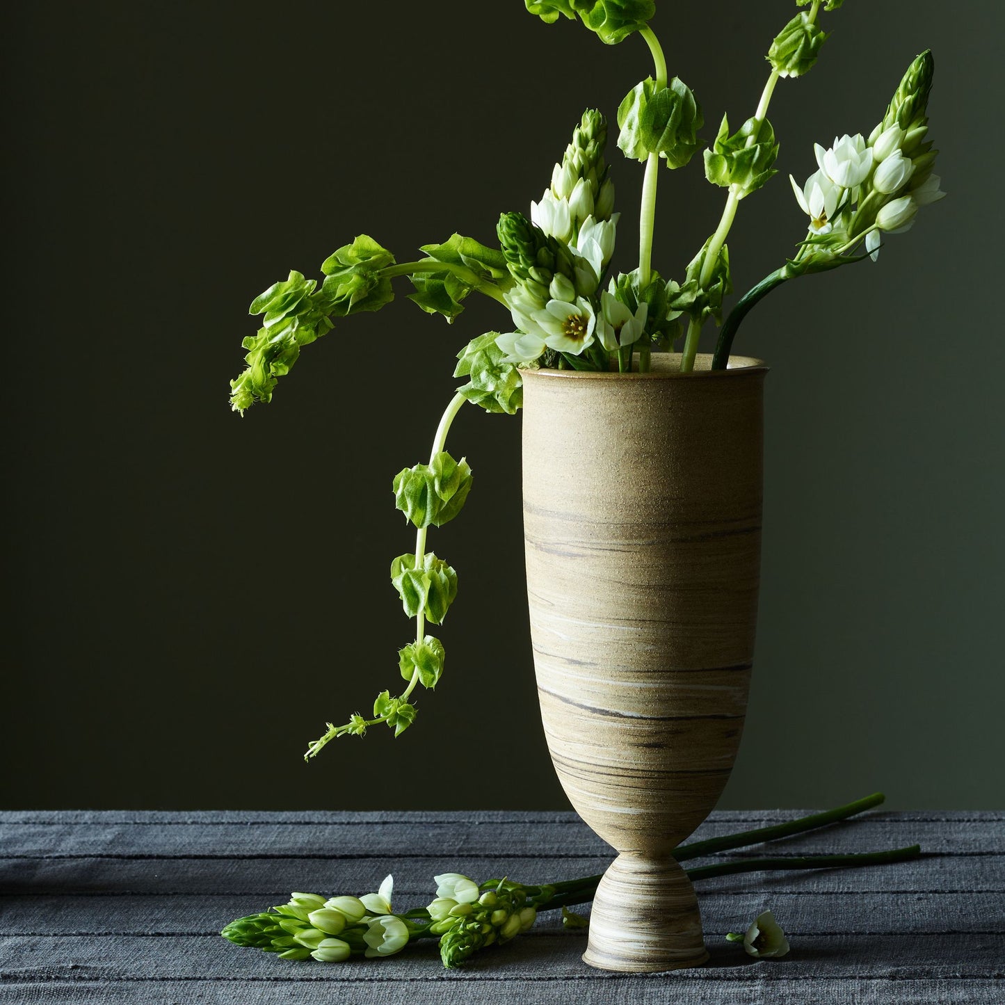 Handmade Marbled Ceramic Footed Vase by Bombabird