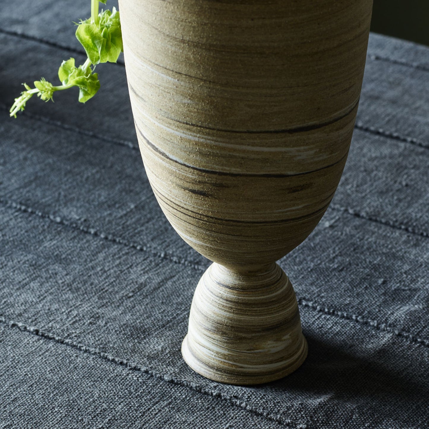 Handmade Marbled Ceramic Footed Vase by Bombabird