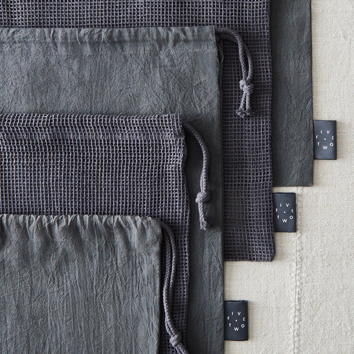 Five Two Organic Cotton Reusable Produce Bags, Set of 8