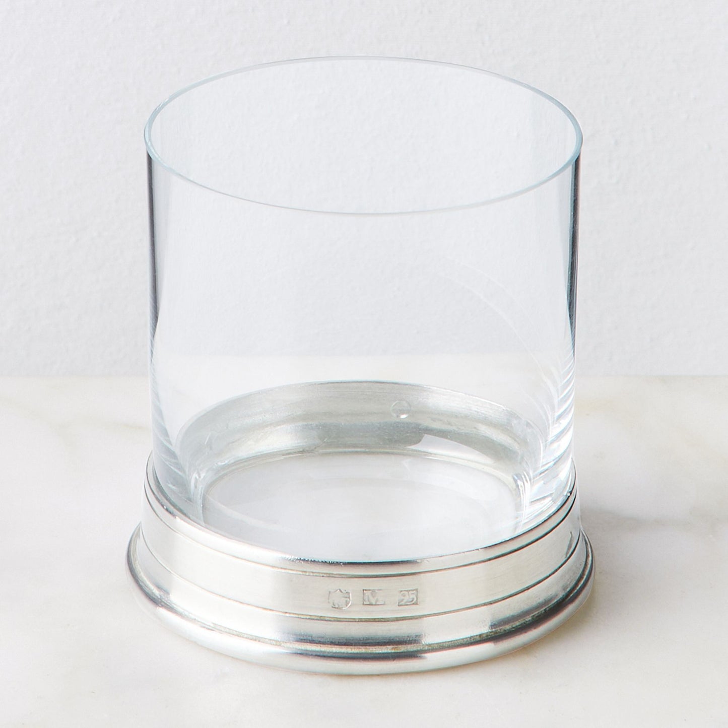 MATCH Italian Pewter & Crystal Whiskey Glass