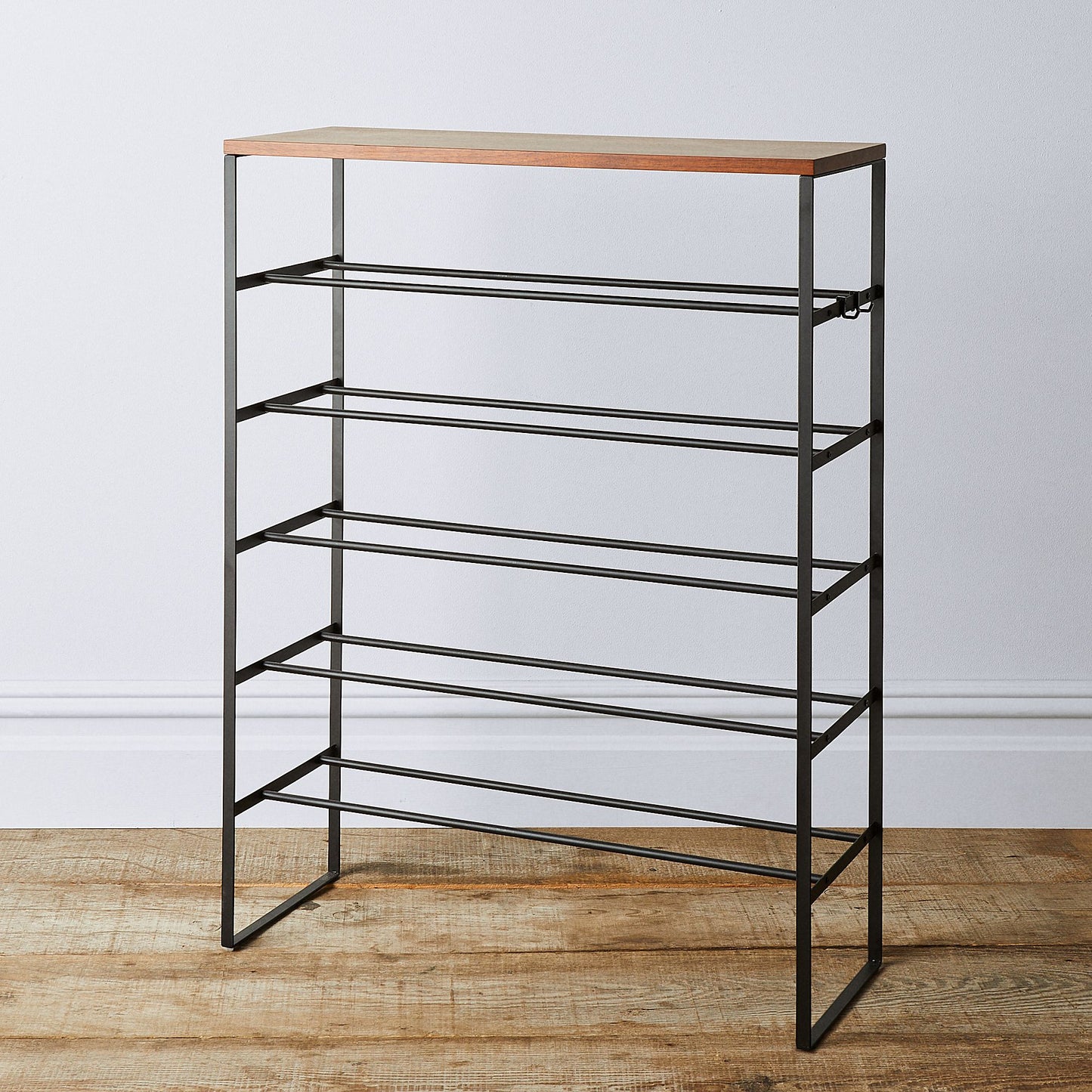 Steel & Wood 6-Tier Shoe Rack