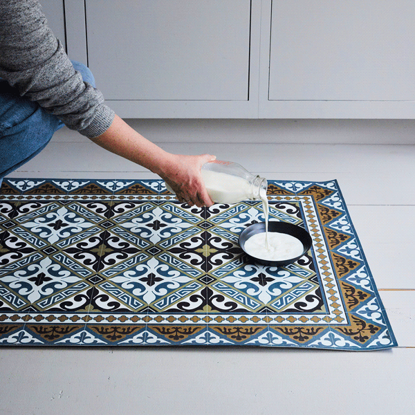 Mediterranean Vinyl Kitchen Floor Mats & Runners