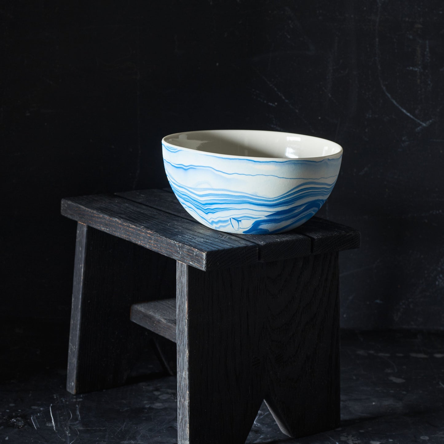 Handmade Marbled Porcelain Serving Bowls by Andrew Molleur
