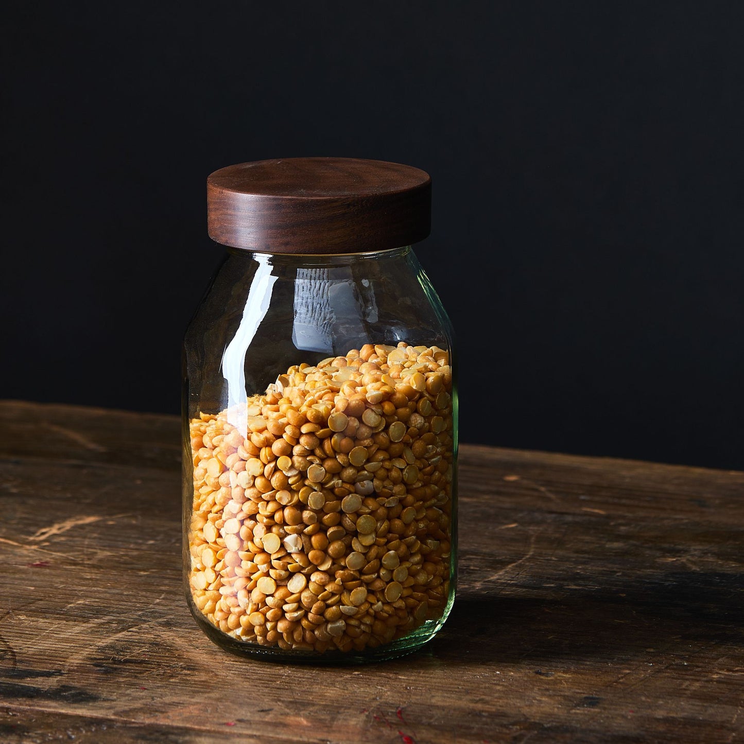 Glass Jars With Hand-Turned Walnut Wooden Lids