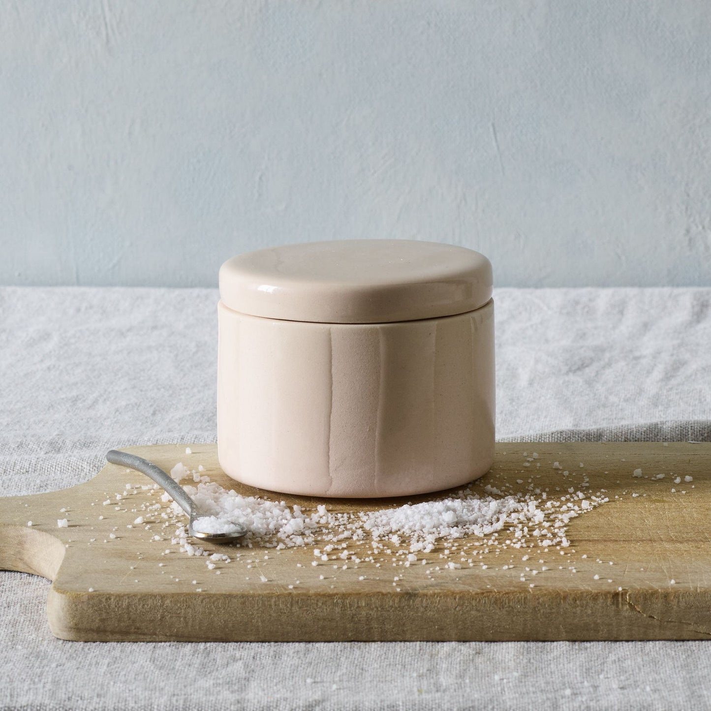 Handmade Ceramic Salt Cellar With Glazed Stripes by Elizabeth Benotti