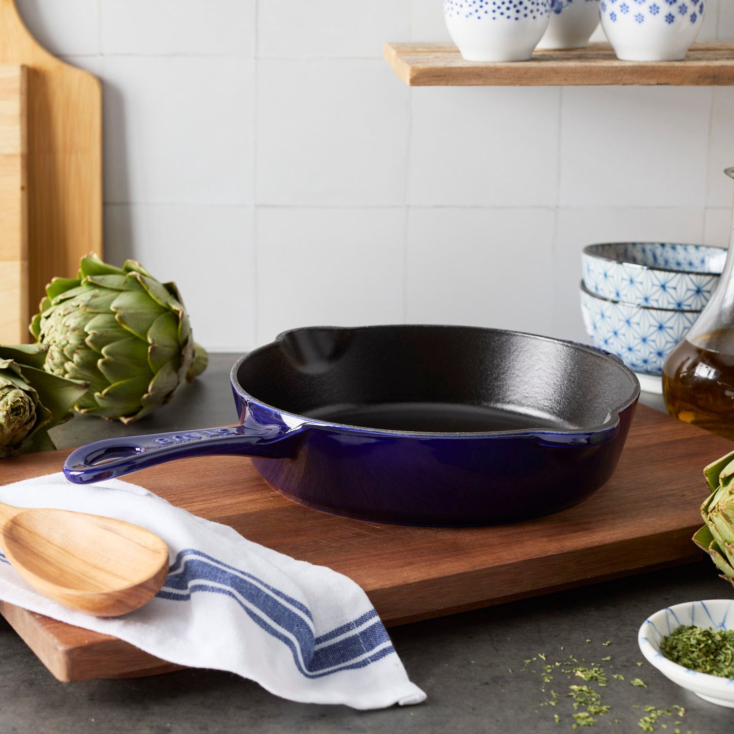 Staub Enameled Cast-Iron Deep Fry Pan, 8.5"