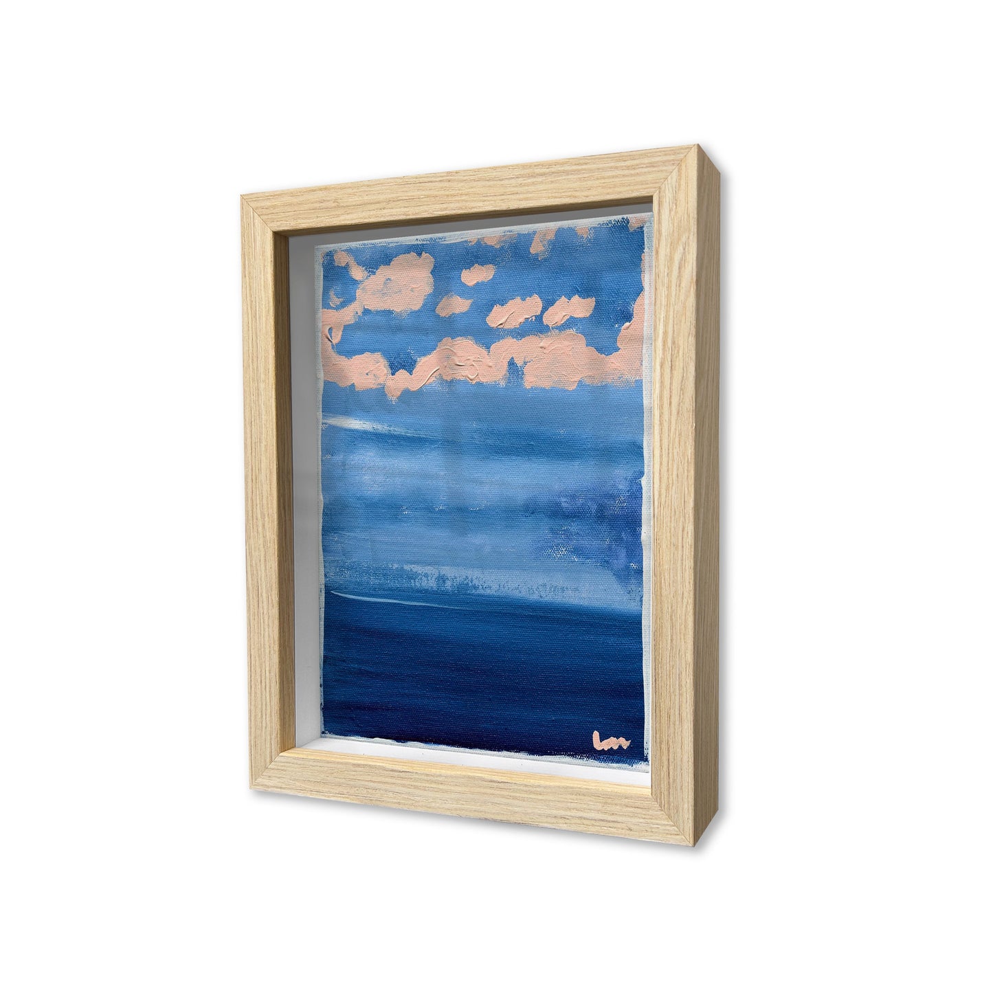 Kerri Rosenthal Mykonos Morning Oak Shadow Box Art