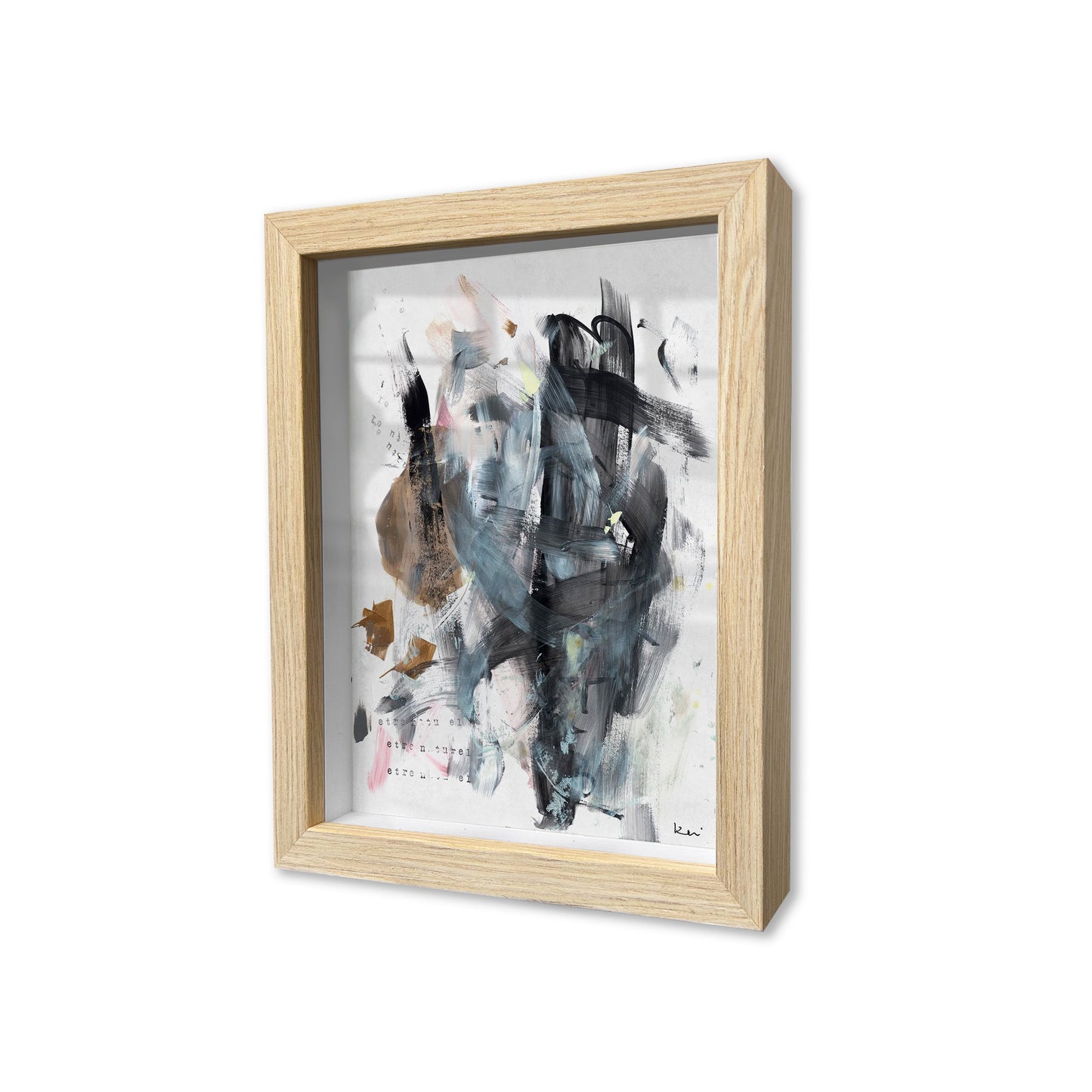 Kerri Rosenthal Perfect Mess Oak Shadow Box Art