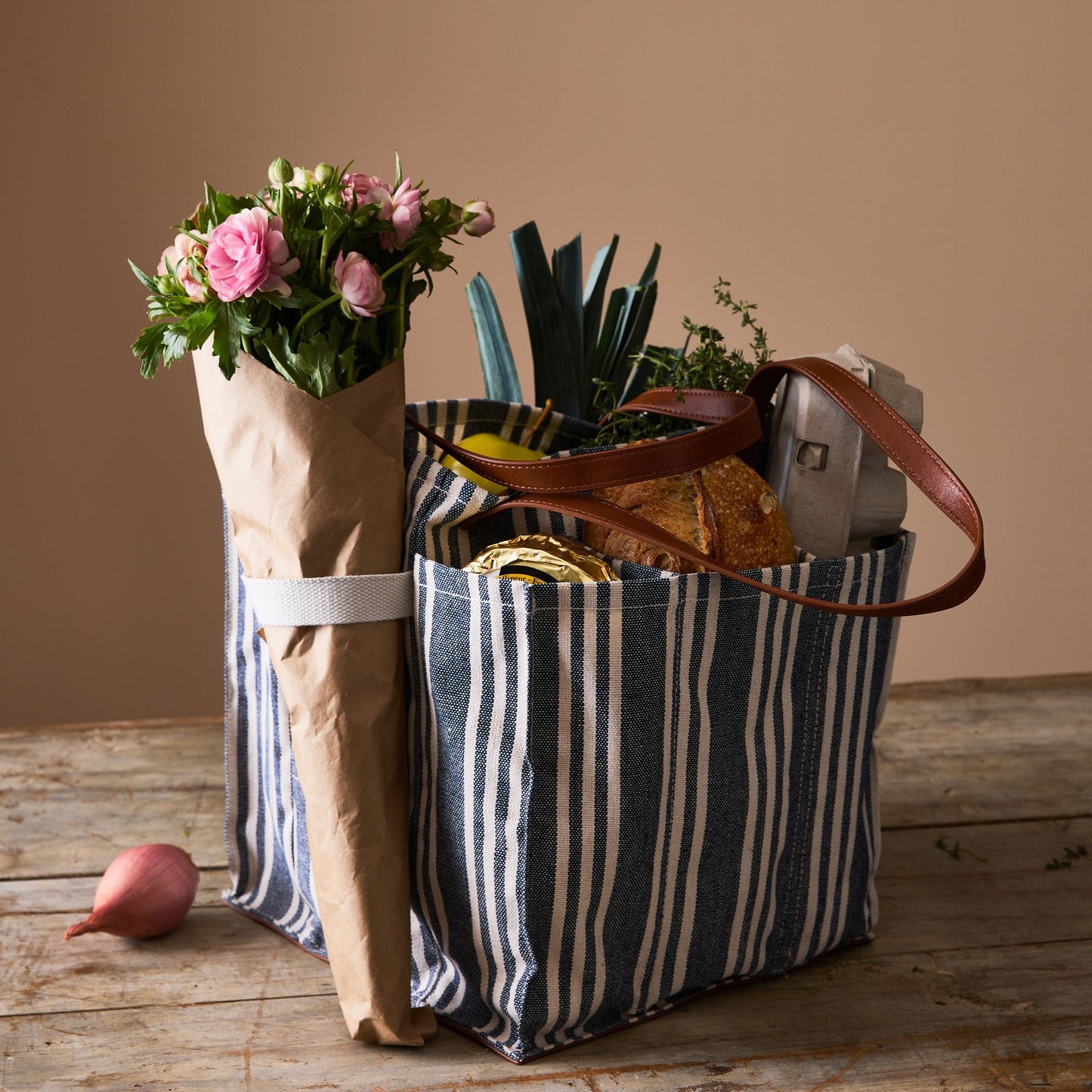 Multi-Pocket Canvas Market Tote