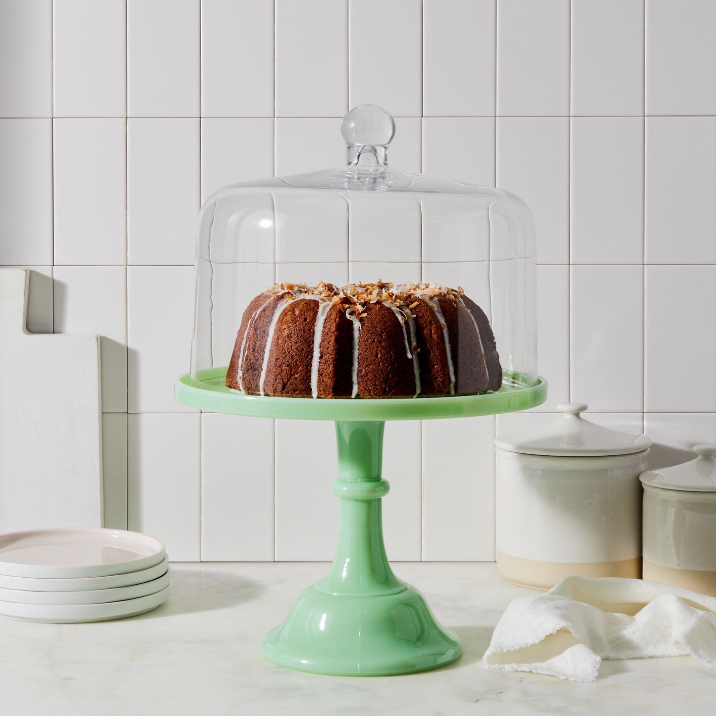 Mosser Colored Glass Cake Stand
