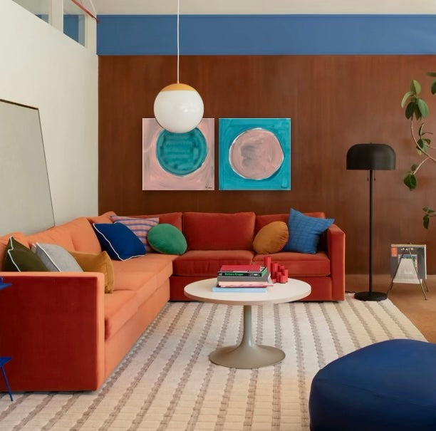 Kerri Rosenthal Dot - Mauve Teal Art Print