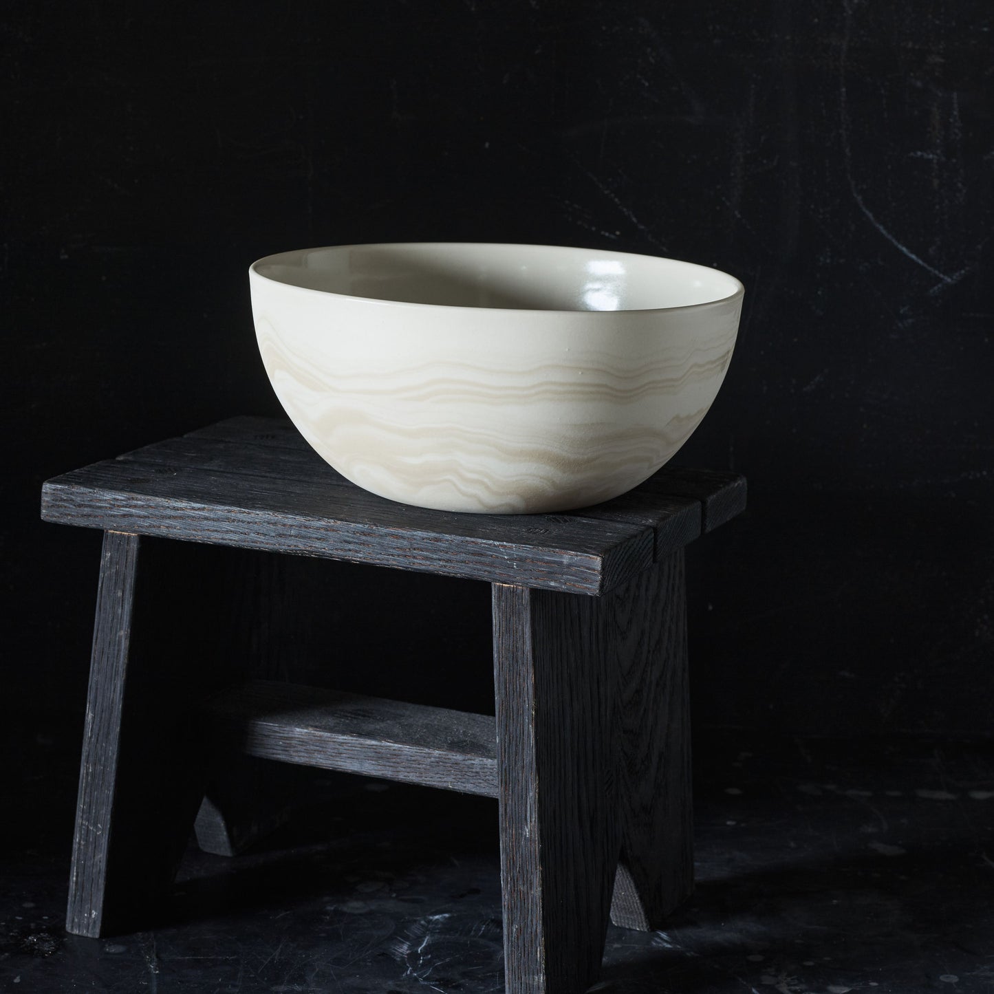 Handmade Marbled Porcelain Serving Bowls by Andrew Molleur