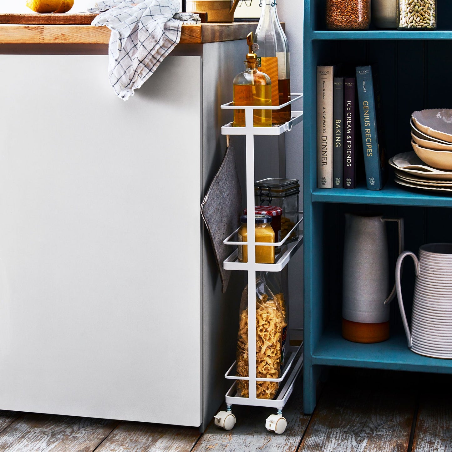 Fit-Anywhere Steel Narrow Rolling Storage Cart