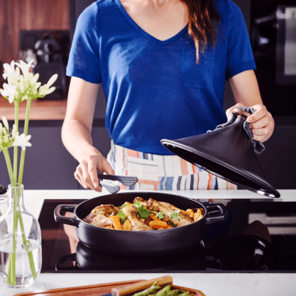 Alva Nori Enameled Cast-Iron Moroccan Tagine, 3QT