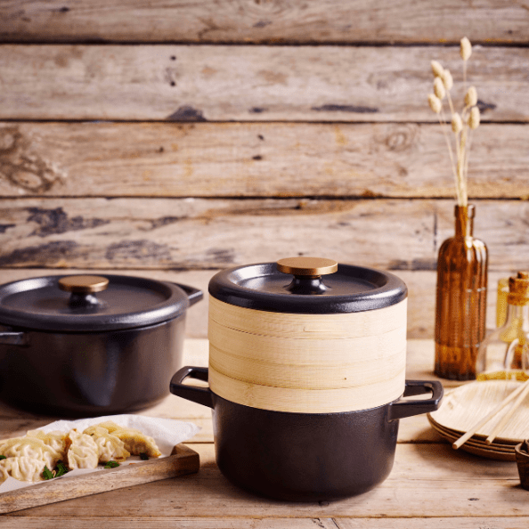 Alva Nori Cocotte With Steamer Inserts, 2.5QT