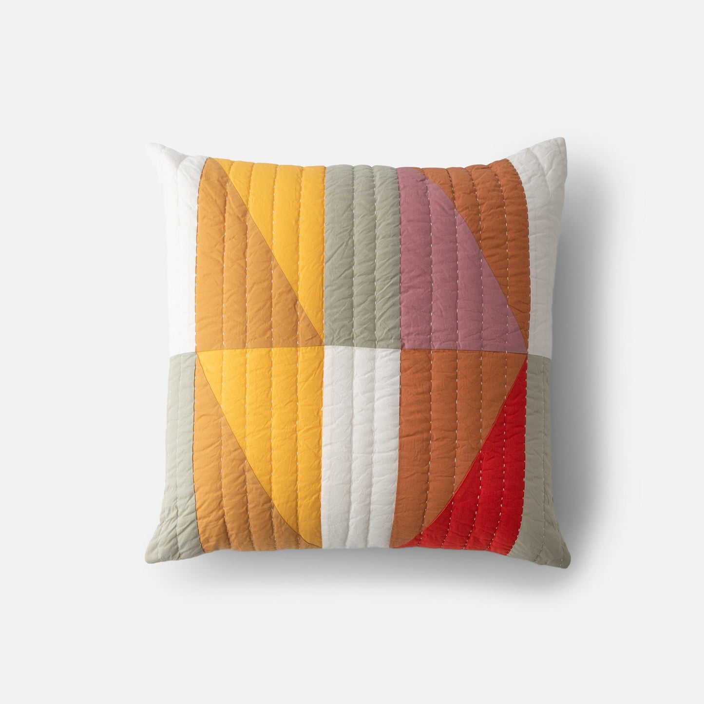 Modern Rooftops Pieced Cotton Sham