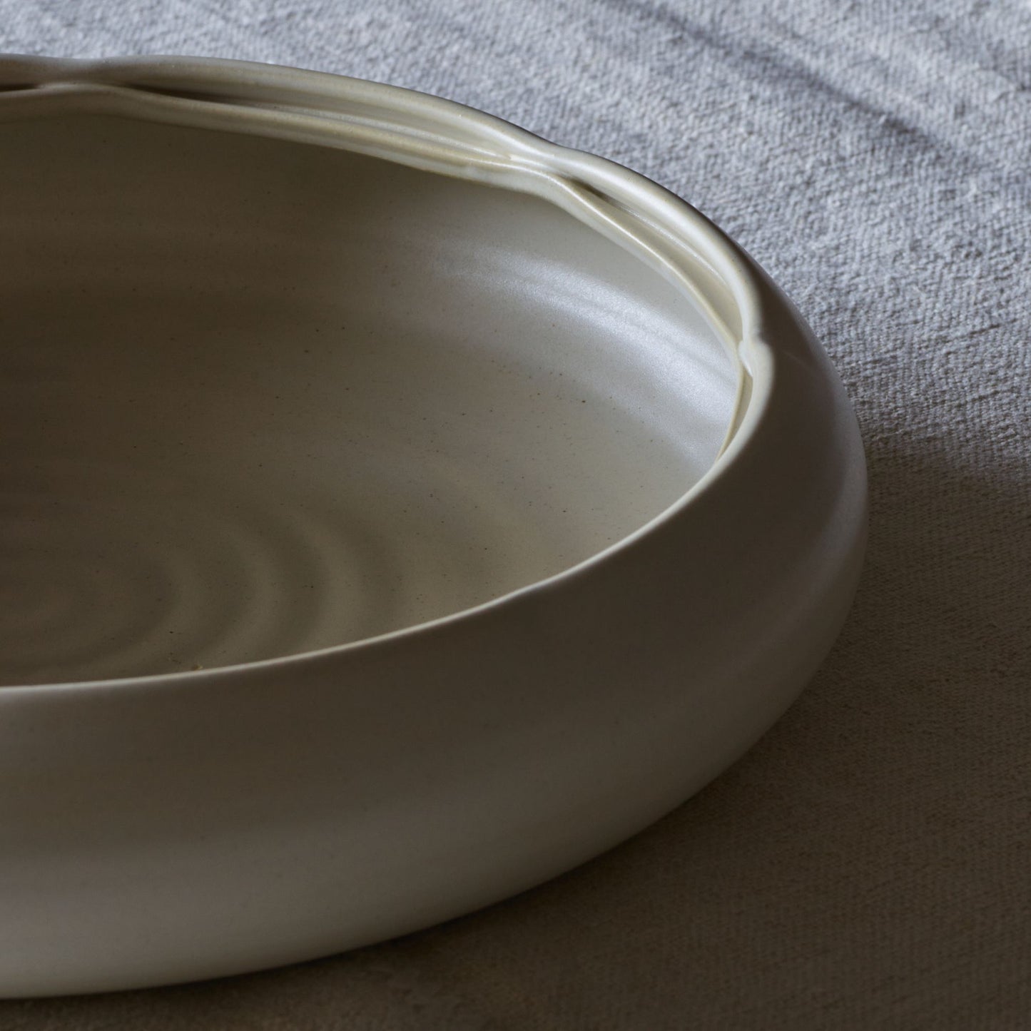 Handmade Low Scalloped Serving Bowl by Bombabird