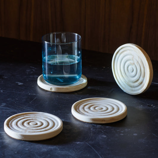 Handmade Marbled Porcelain Coasters, Set of 4 by Andrew Molleur