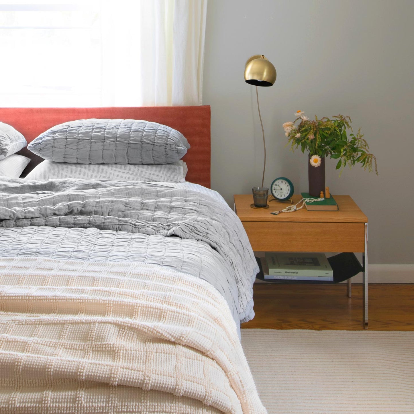 Popcorn Grid Coverlet