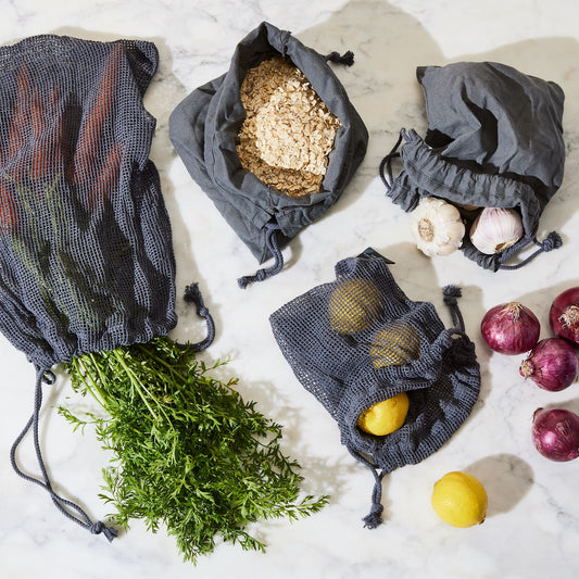 Five Two Organic Cotton Reusable Produce Bags, Set of 8
