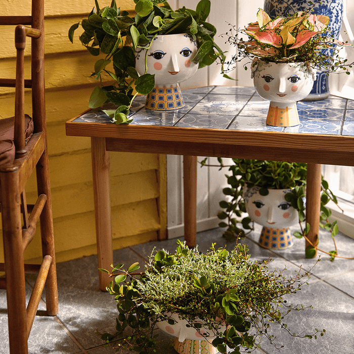 Bjørn Wiinblad Eva Flower Pot on Base, Blue