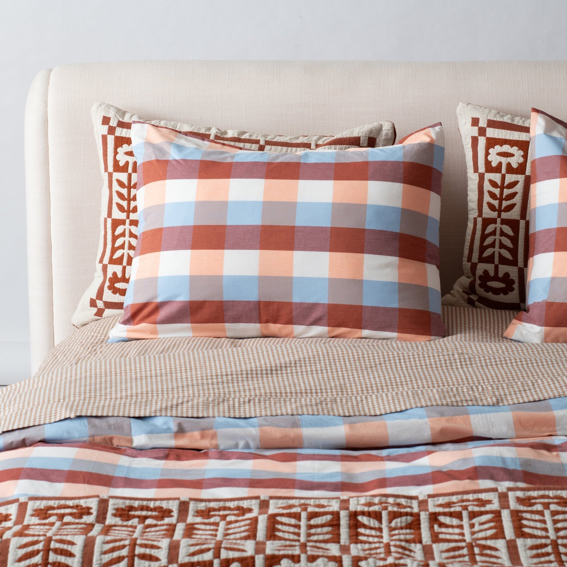 Woven Plaid Pillow Sham::woven plaid - shore::hover