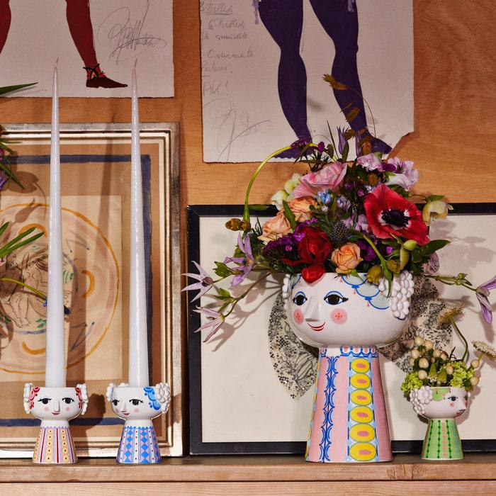 Bjørn Wiinblad Eva Vase, Pink & Blue