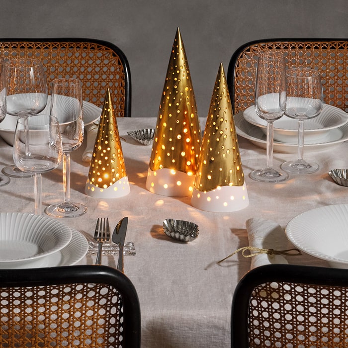 Kähler Nobili High Tealight Holder, Gold