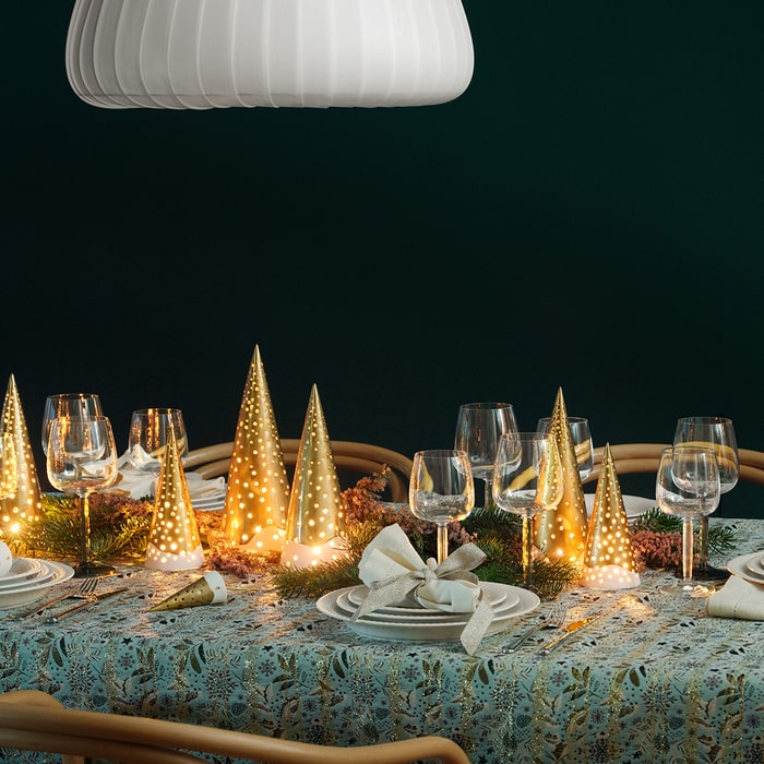 Kähler Nobili High Tealight Holder, Gold