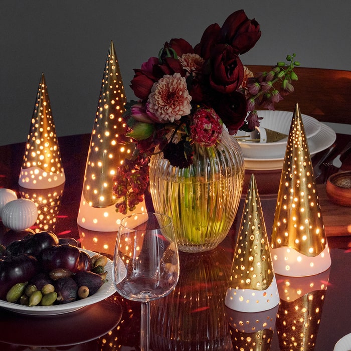 Kähler Nobili High Tealight Holder, Gold