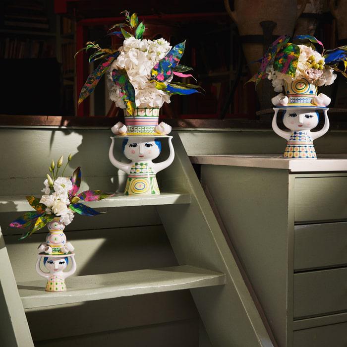 Bjørn Wiinblad Lady with Hat Candle Holder, Yellow