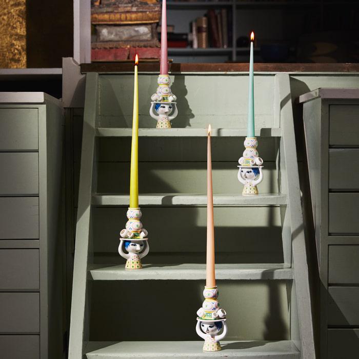 Bjørn Wiinblad Lady with Hat Candle Holder, Yellow