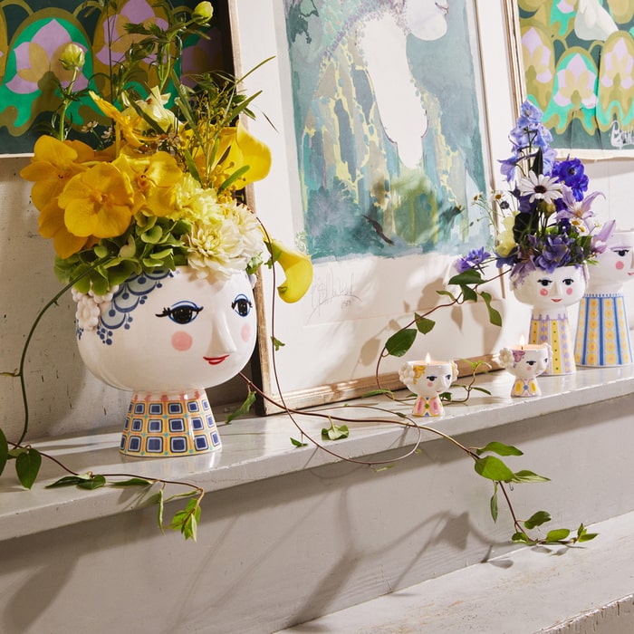 Bjørn Wiinblad Eva Flower Pot on Base, Blue