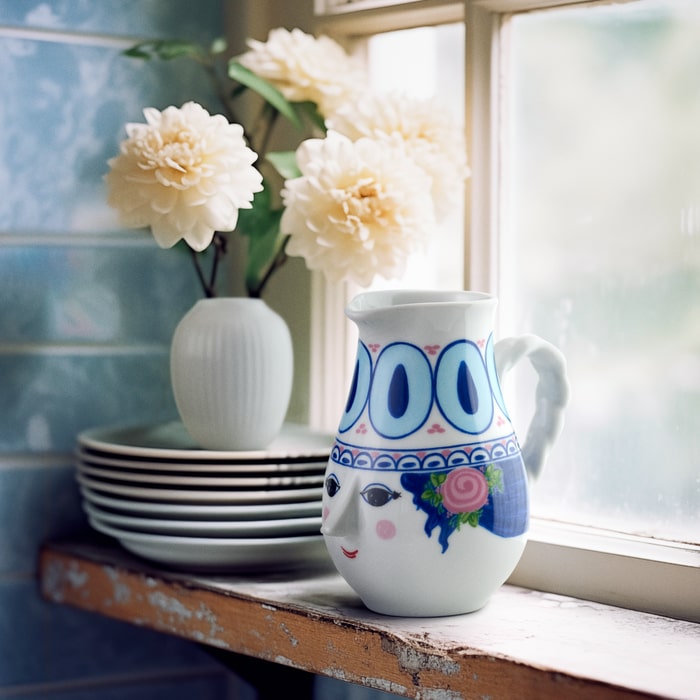 Bjørn Wiinblad Dora Jug, Blue