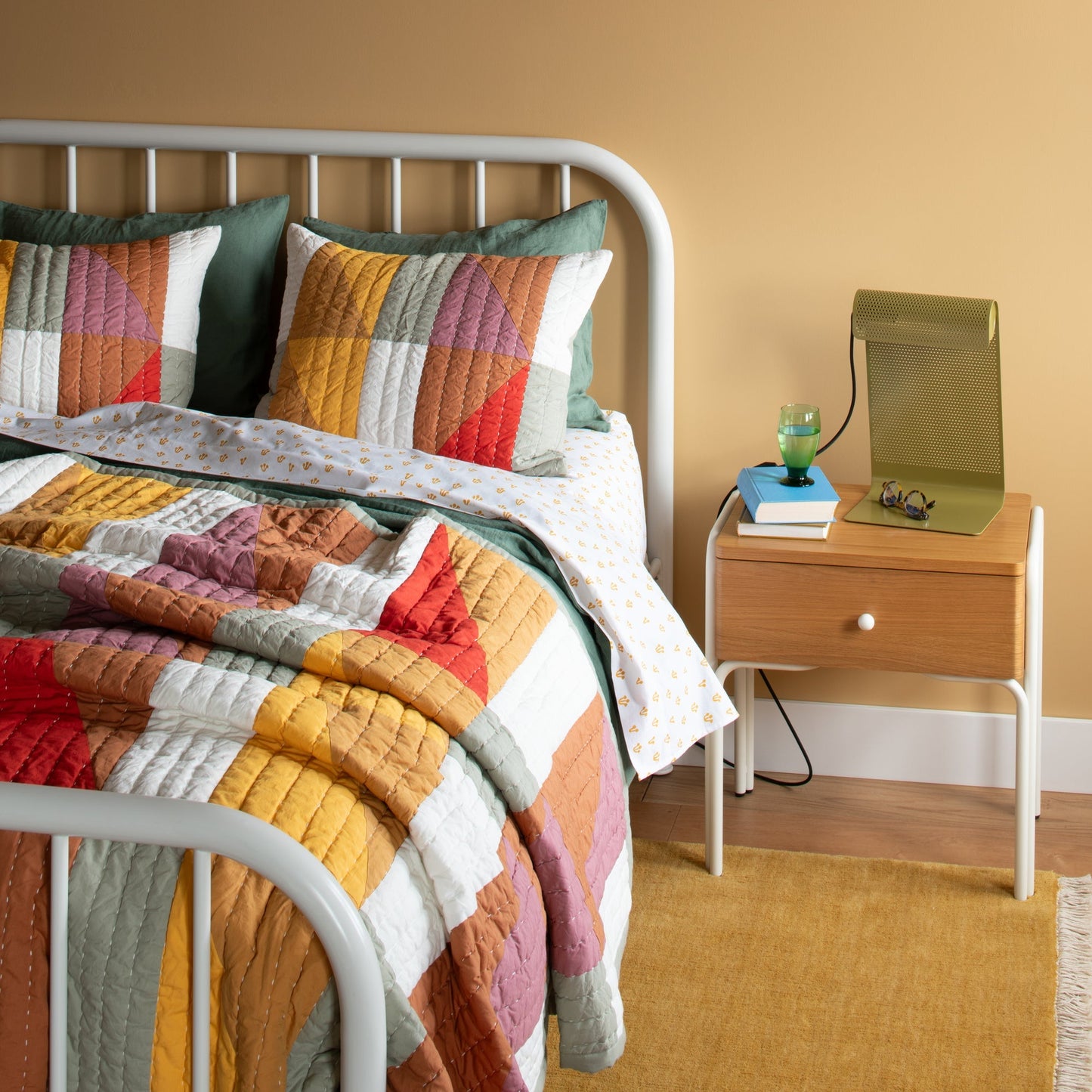 Modern Rooftops Pieced Cotton Sham