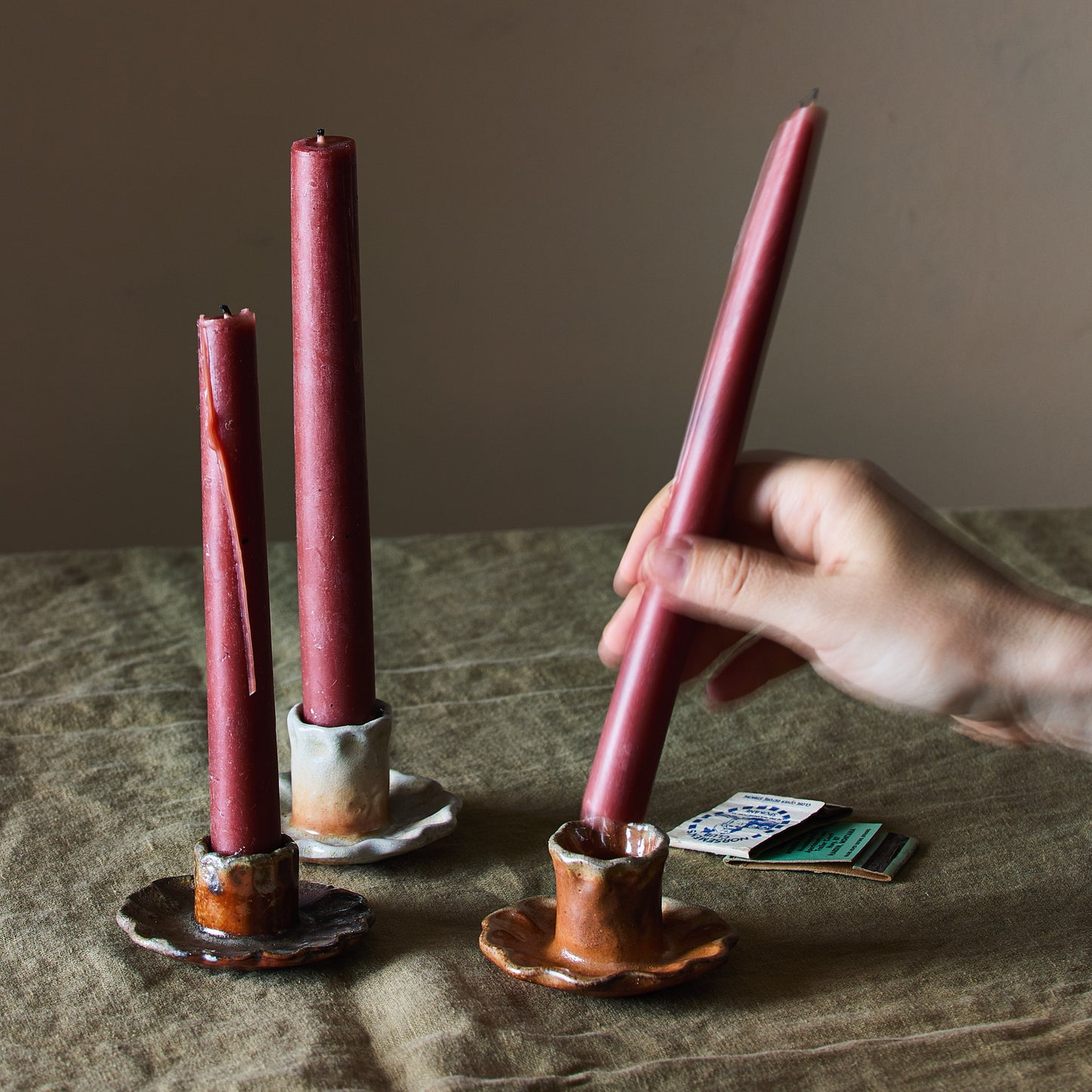 Wood-Fired Candleholders, Set of 2 by Meghan Burke Studio