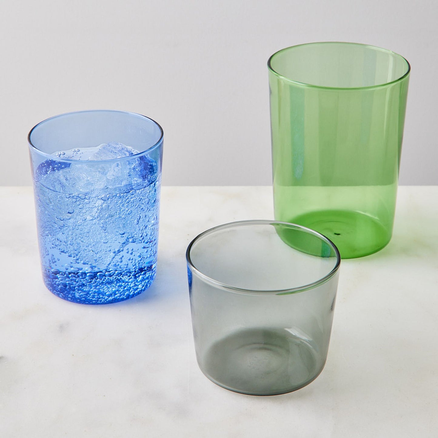Essential Stackable Colored Glassware & Pitcher