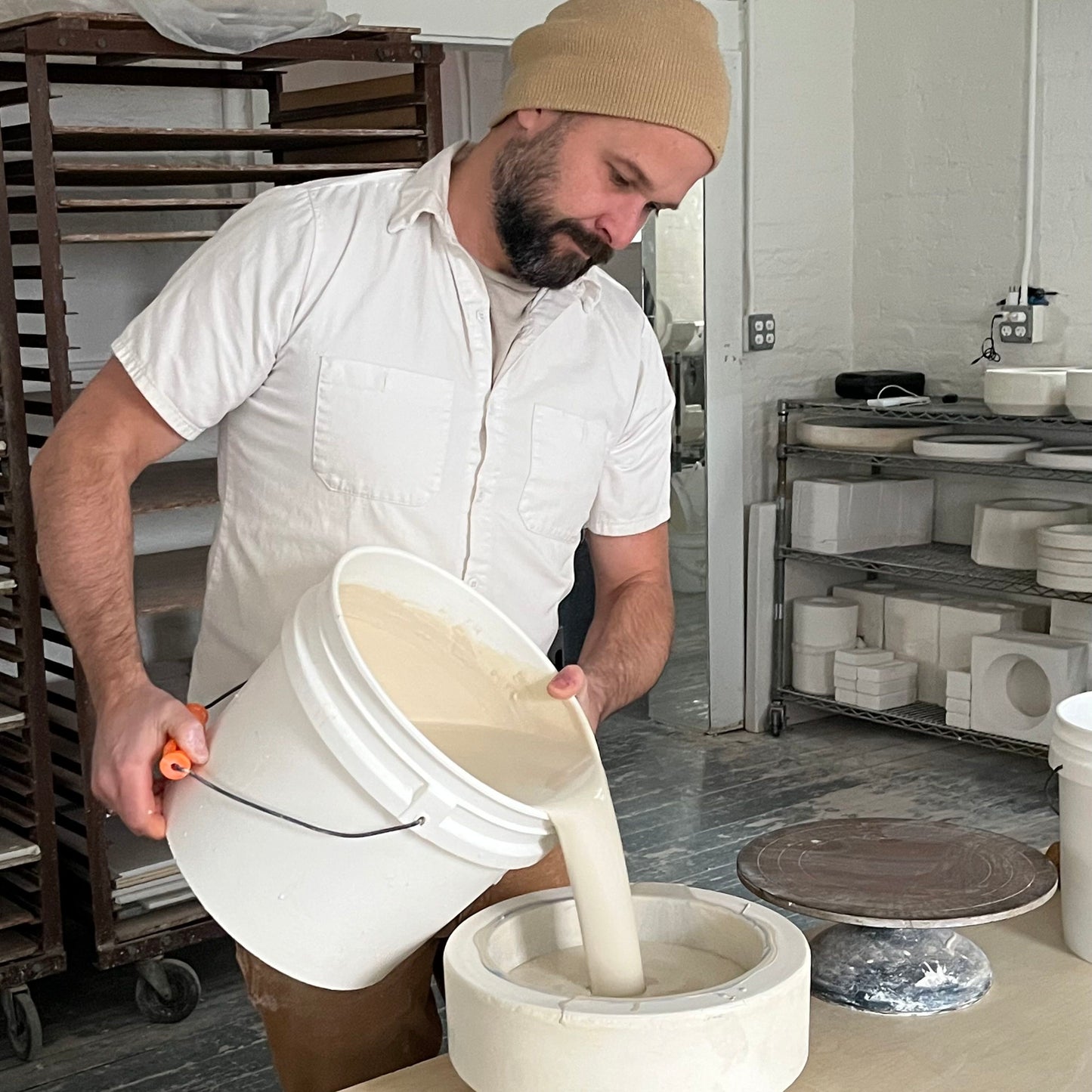 Handmade Marbled Porcelain Serving Bowls by Andrew Molleur